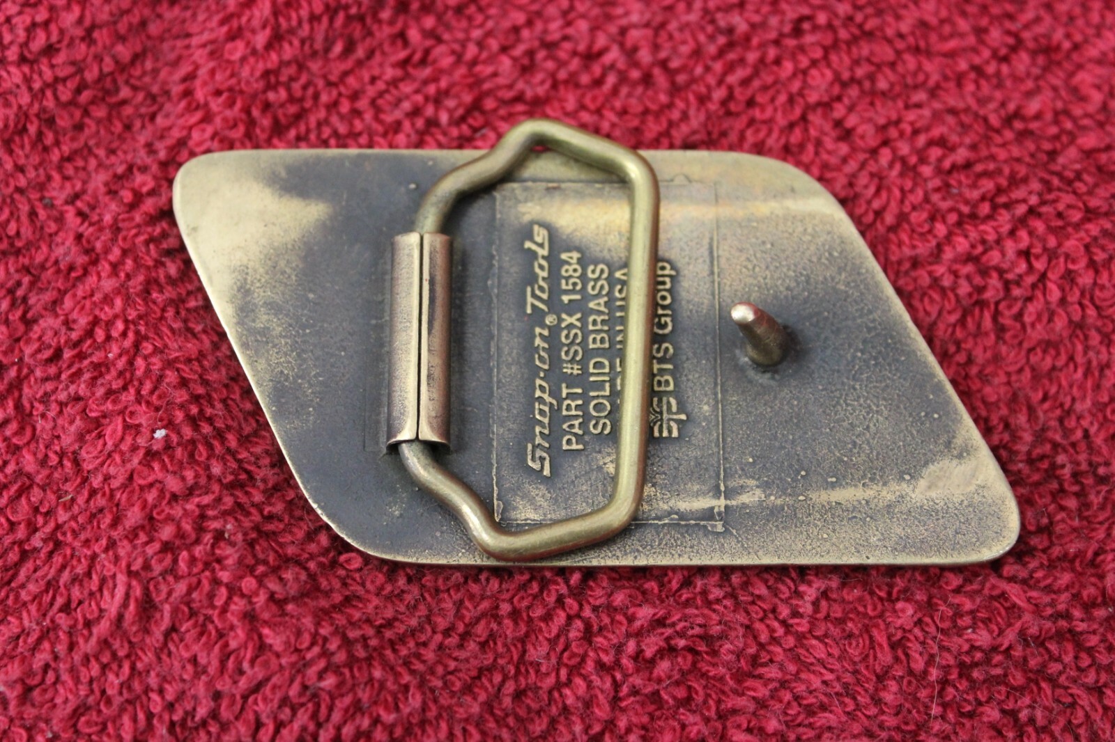 Snap on Tools vintage brass belt buckle Fast Track'n … Gem