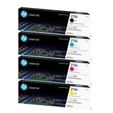 HP 218X Black High Yield, 218A Cyan/Magenta/Yellow Standard Yield Toner Set