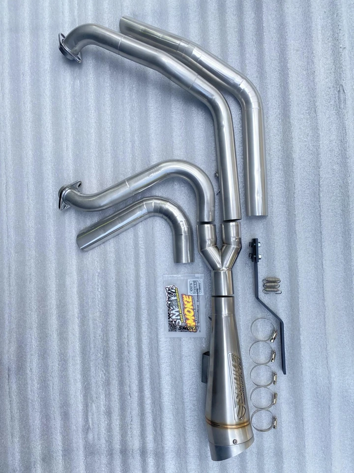 1999-2017 Exhaust Fit To Harley Davidson Fat Boy Silver 2 Into 1 Full System - Image 4 of 4