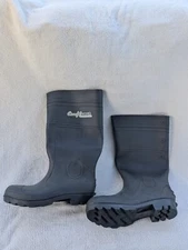 Size 8 Men's Comfitwear Heavy Duty Pull On Mid Calf Black Rubber Boots