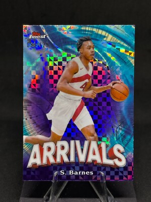 Scottie Barnes 2023-24 Topps Finest Arrivals Purple Checkerboard /125 #A-3