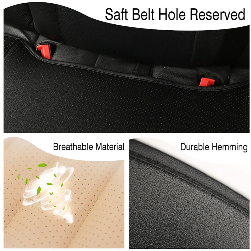 Universal Car Back Rear Seat Cover Protector Breathable PU Leather Seat ...