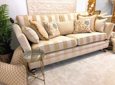 Luxury Regal Knole Arm Sofa Suite – Striped Fabric 3-Seater, Handmade in England
