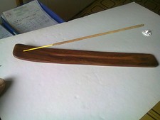 PORTAINCENSO IN LEGNO CON OTTONE - BARCHETTA BRUCIA INCENSI  - 10+