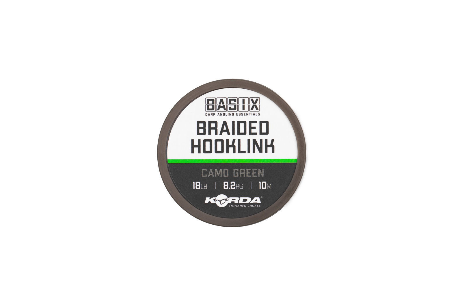 Korda Basix Braided Hooklink - 25lb 10m Camo Green