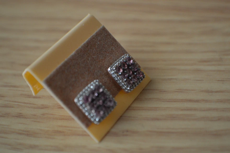 Pendientes de turmalina rosa Morro Redondo de 0,90 quilates platino y 14 k RG sobre plata fina Foto 3 de 4