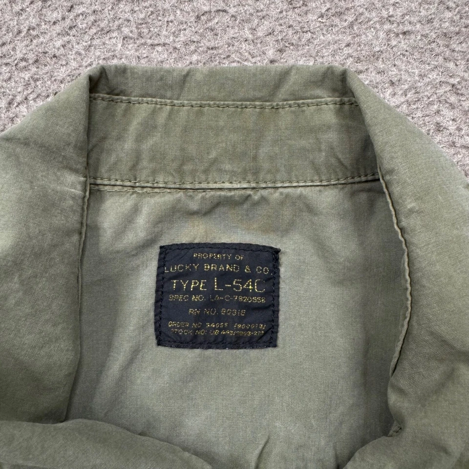 Vintage Y2K Lucky Brand Jacket Men's Size S Green Chore Military Logo Casual - Image 3 of 4
