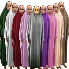 New Muslim Women Prayer Dress Abaya Hijab Dress Farasha Overhead Kaftan Islamic