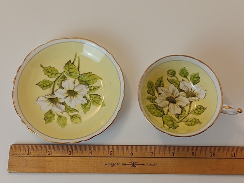 PARAGON Double Warrant  Bone China Teacup Saucer England Floating Dogwood Yellow - Picture 2 of 9