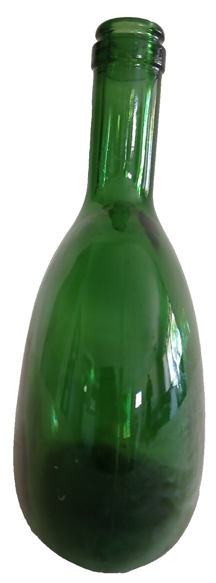 Green Glass Bottle Marked BA 8 313 On Bottom 8.25