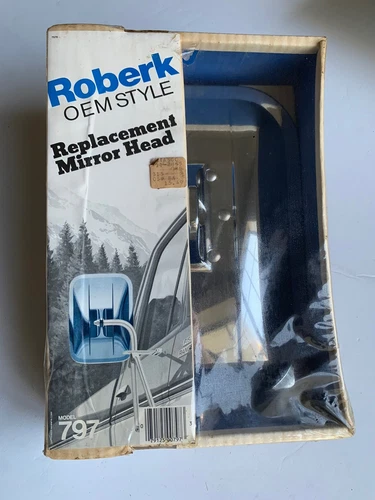 VTG NOS Roberk Chrome Replacement Mirror Head Model 797 Fits Goose-neck Arms