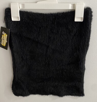 Art Class Girls' Medium Ribbed Fuzzy Super Soft Sweater Pencil Black Skirt