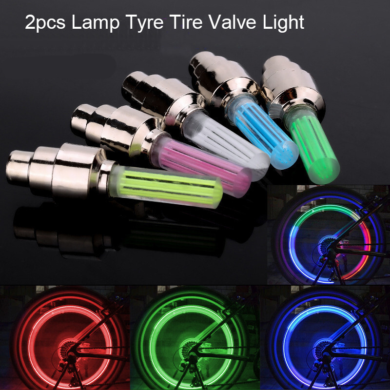 2PCS Motion Sensing Bicycle Lights LED Wheel Spoke Lamp Tyre Tire Valve Light