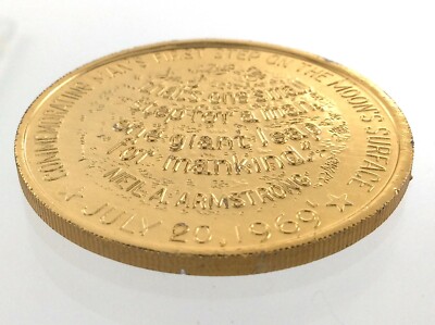 Apollo 11 Armstrong Collins Aldrin July 20 1969 Aluminum Gold