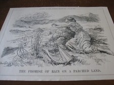 1921 Original POLITICAL CARTOON - ERIN GIRL IRELAND IRISH Promise of PEACE RAIN