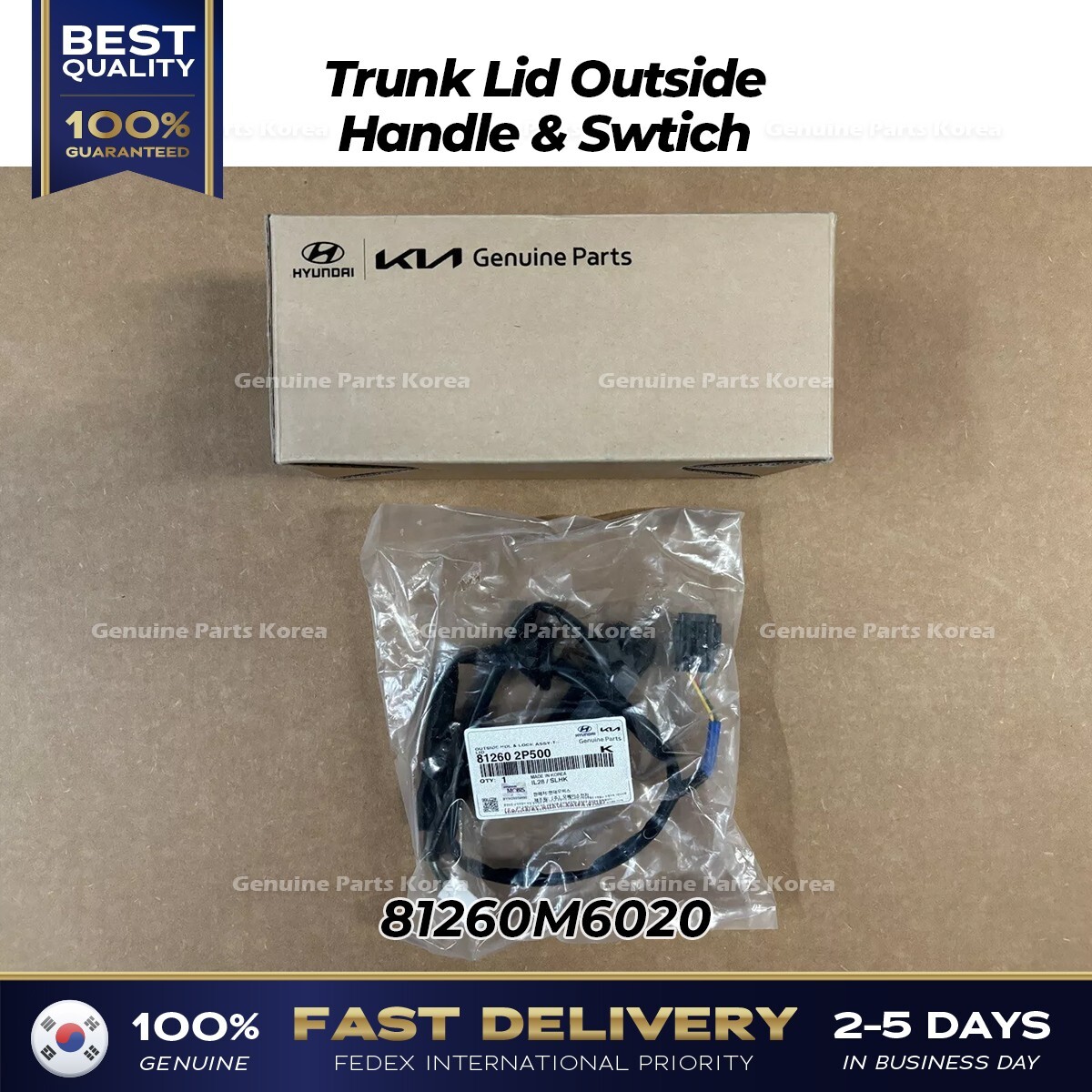⭐Genuine⭐ Trunk Lid Outside Handle & Swtich 81260M6020 for Kia