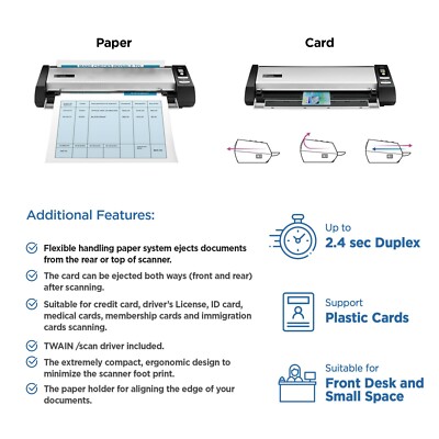 Plustek MobileOffice D30 Alimentation Papier de Scanner 300 x 600DPI A4