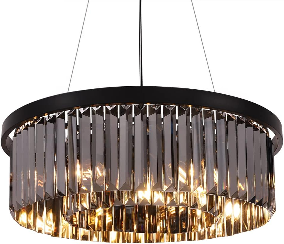 Crystal Farmhouse Chandelier with 6 Lights for Dining Room