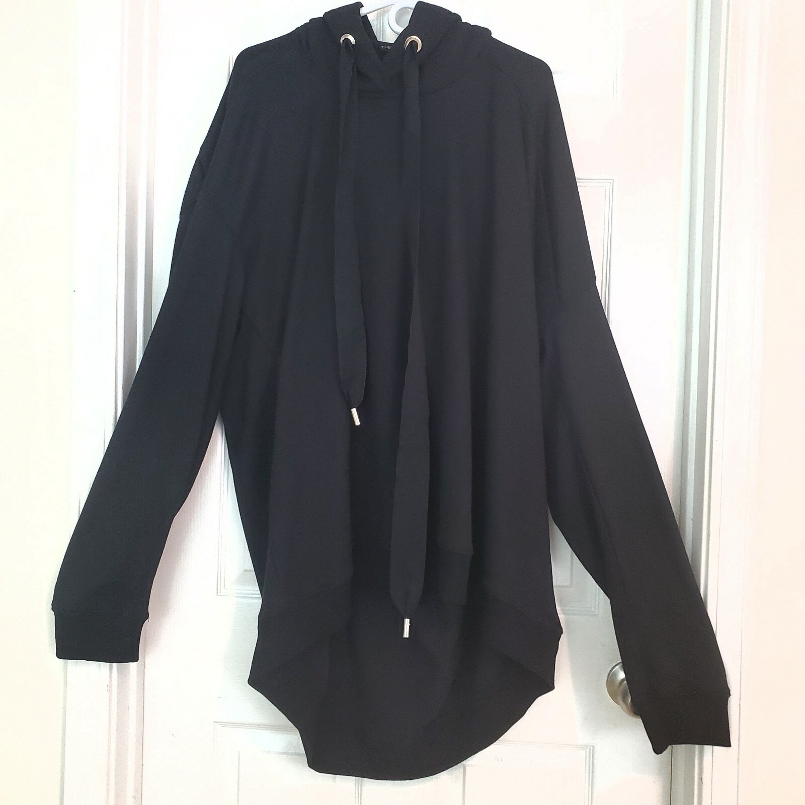 Felpa con cappuccio oversize fila anteriore donna taglia L nuova nera