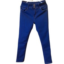 Bamboo Womens size 15 Dark Blue Skinny Jeans Stretchy High Waisted - In Nice Con