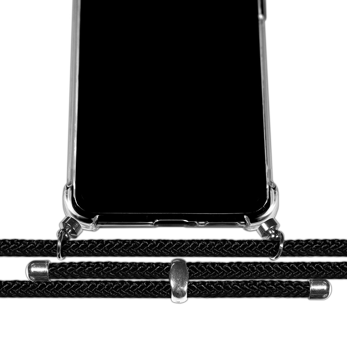 Coque Pendentif Transparent Pour LG K92 5g Avec Cordon Noir