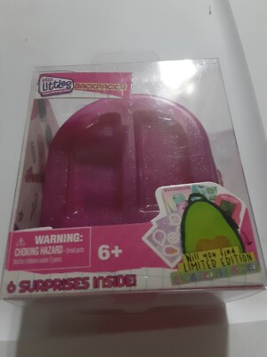 Shopkins Real Littles Mini Backpack, Pink Glitter  Hard Candy, 6 Surprises 2021
