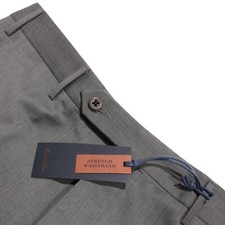Zanella NWT Stretch Dress Pants Size 34 US Parker In Gray Melange Wool Blend