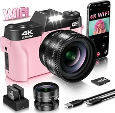 4K Vlogging Camera for Youtube 56MP Digital Camera for Photography and Video wit