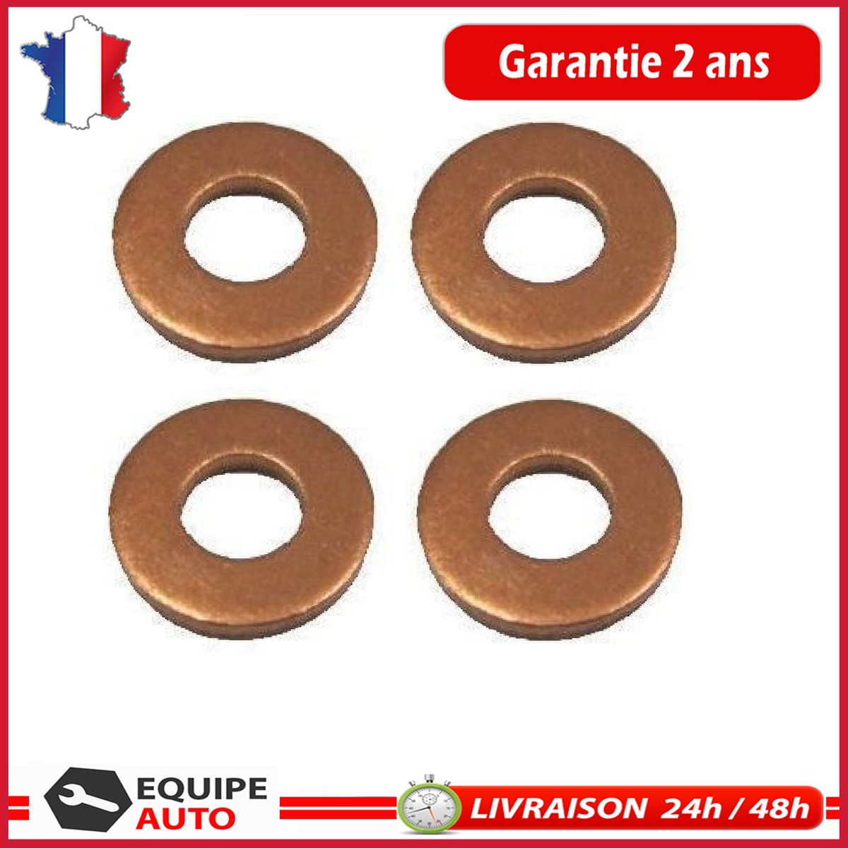 Joint D'injecteur Pour Moteur 1.6 HDi Peugeot/Citroën/Ford DV6 - En Cuivre Avec Bague Spi - Neuf