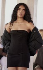 Urban Outfitters Light Before Dark Bandeau Black Mini Dress Size Small