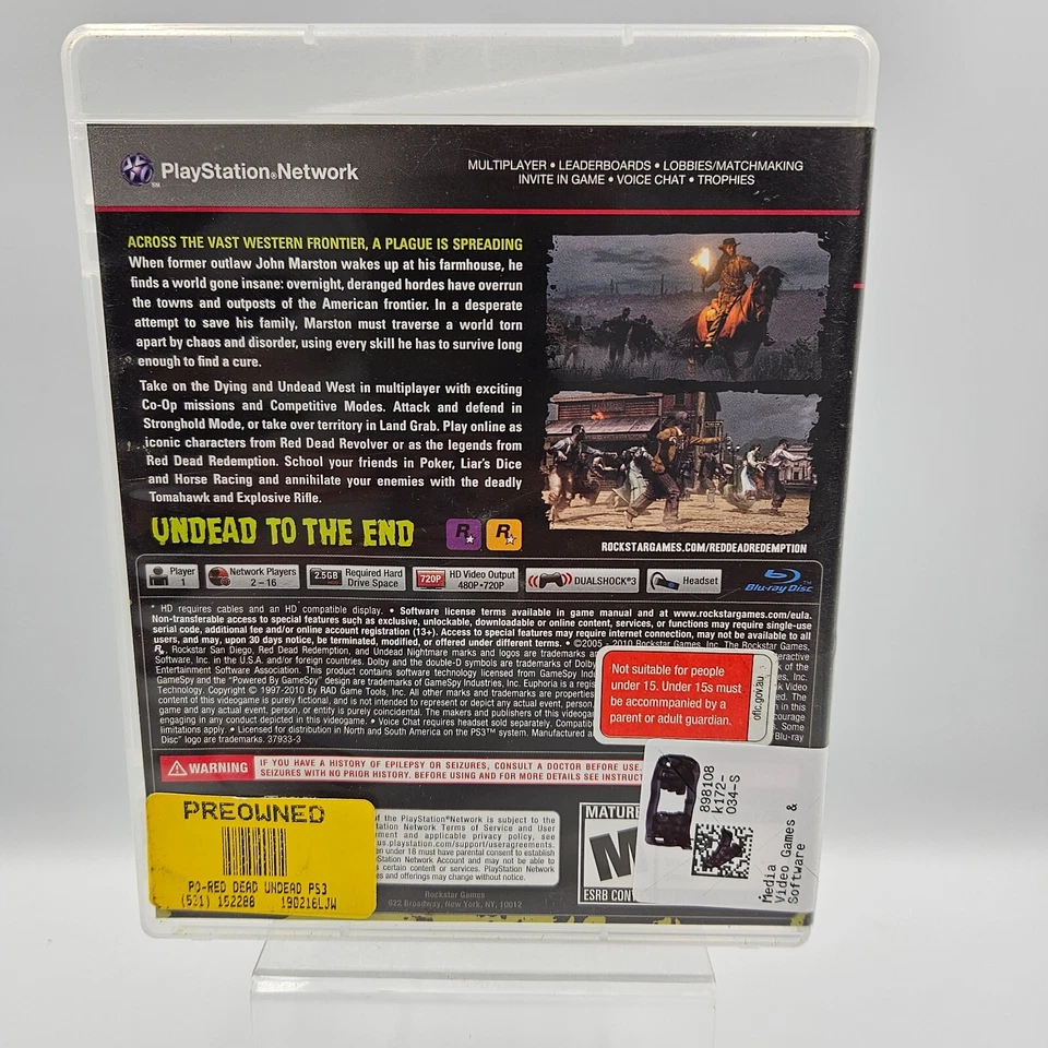 Red Dead Redemption Undead Nightmare (PlayStation 3, 2010) PS3 AUS PAL - Image 3 of 3