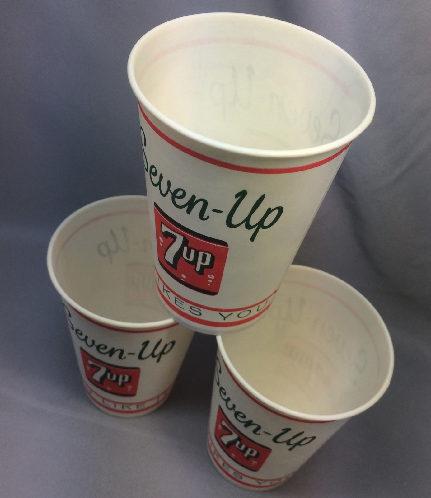 3 7Up It Likes You Advertising SODA Dixie Paper Cups Vintage Original ...