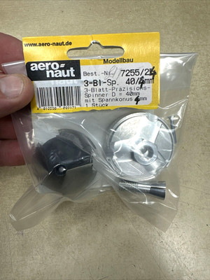 Aeronaut Precision DREI KLINGEN Spinner 40 mm/4,0 mm Welle DREI KLINGEN BRANDNEU IN VERPACKUNG 7255/24