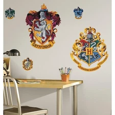 New HOGWARTS CRESTS Giant Harry Potter Movie WALL DECALS Kids Sticker Room Decor