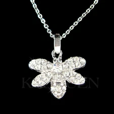 Honey Bee Bumble made with Swarovski Crystal Insect Keeper Necklace Jewelry Cute