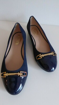 NEU Original Tod's  Ballerina Nubukleder  Dunkelblau Marine Gr. 36,5