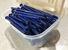 (100) 1/4" X 4" Hex Washer Head Masonry Concrete Screw Tapcon Anchor Blue