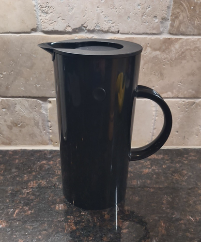 Vintage Black Stelton Jug Erik Magnussen Coffee Thermos Carafe 8.25" Tall 17 oz