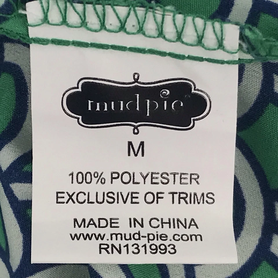 Blusa túnica Mudpie usada para mujer pequeña mediana verde/azul ondas sin mangas Foto 3 de 4