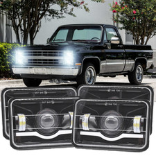 4pcs 4x6" LED Headlights HI-LO Beam Lamp for Chevy Pickup 1981-87 C10 K10 Blazer