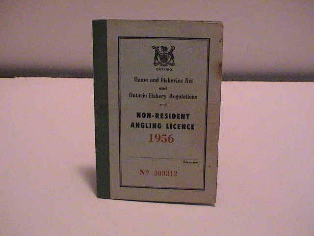 Permis de pêche vintage 1970 Ontario Canada non-résident Lt#26
