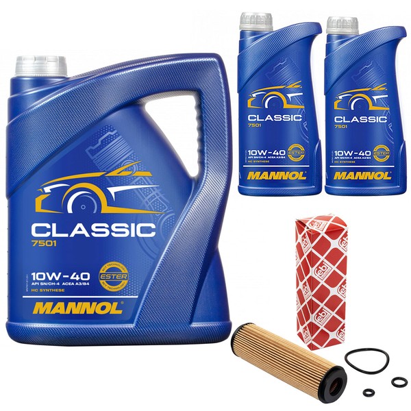 MotoröL Set Mannol Classic 10W-40 7 Liter + ÖLfilter FüR Mercedes C-Klasse W203-image