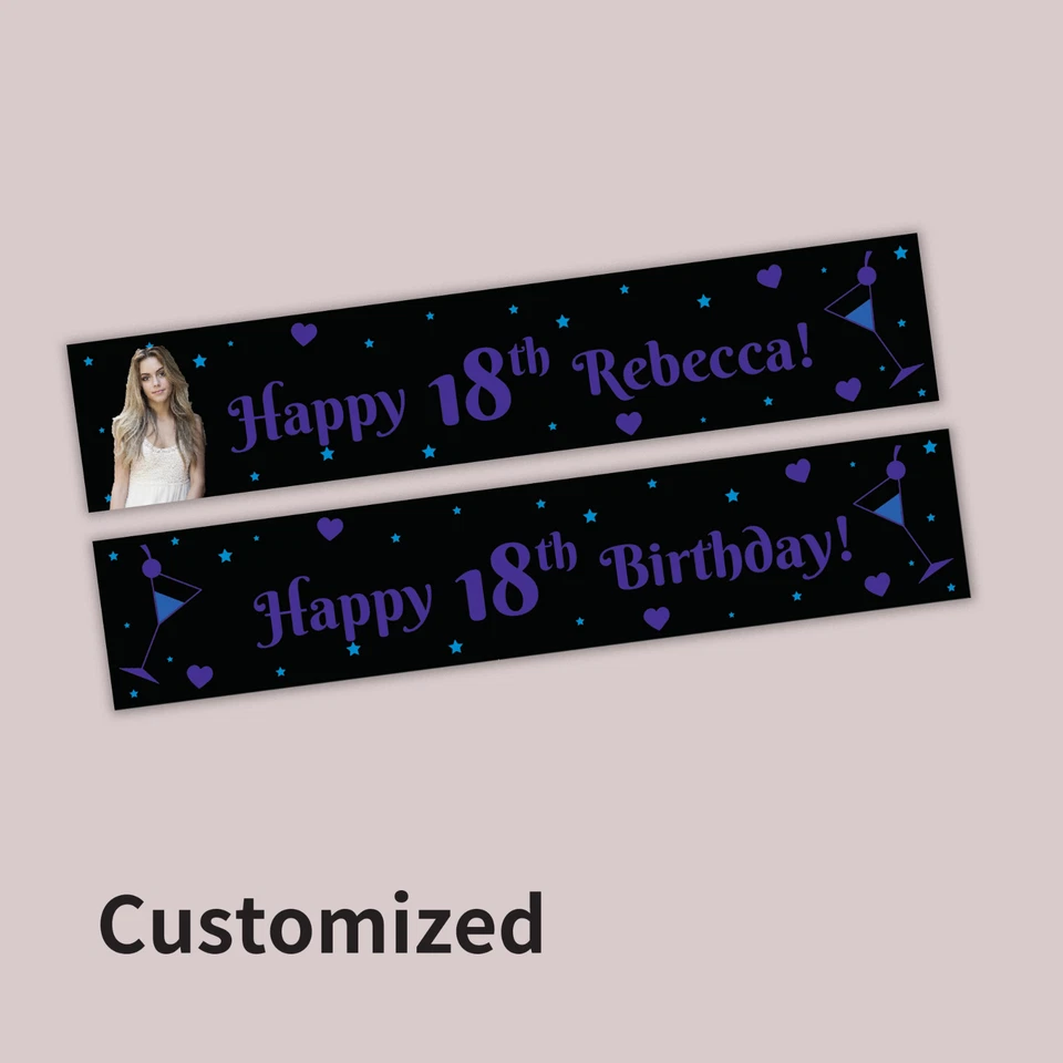 18th  Hens Birthday Hanging Decorations Fabric Party Banner Personalised Decor - Image 3 of 4