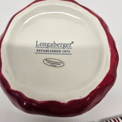 Longaberger Pottery Babbo Natale's Christmas Gift Bag Dip Bowl con diffusore vintage - Foto 7 di 10