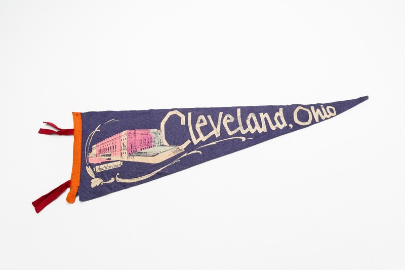 Vintage Auditorium Cleveland Ohio Souvenir Felt Pennant 26"