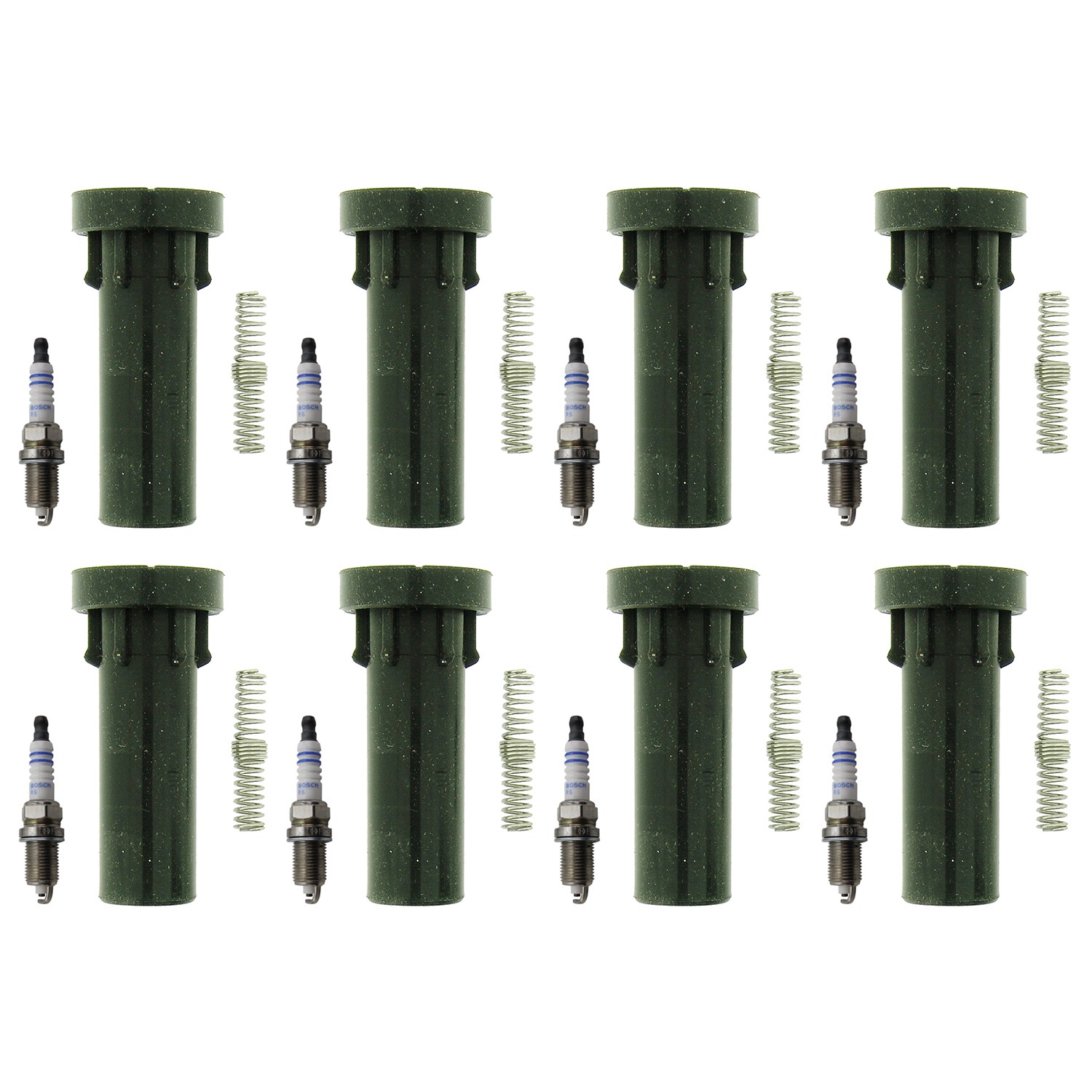 Bosch 8 Platinum Spark Plugs  NGK Coil Boots Kit for Dodge Durango 4.7L V8 2008