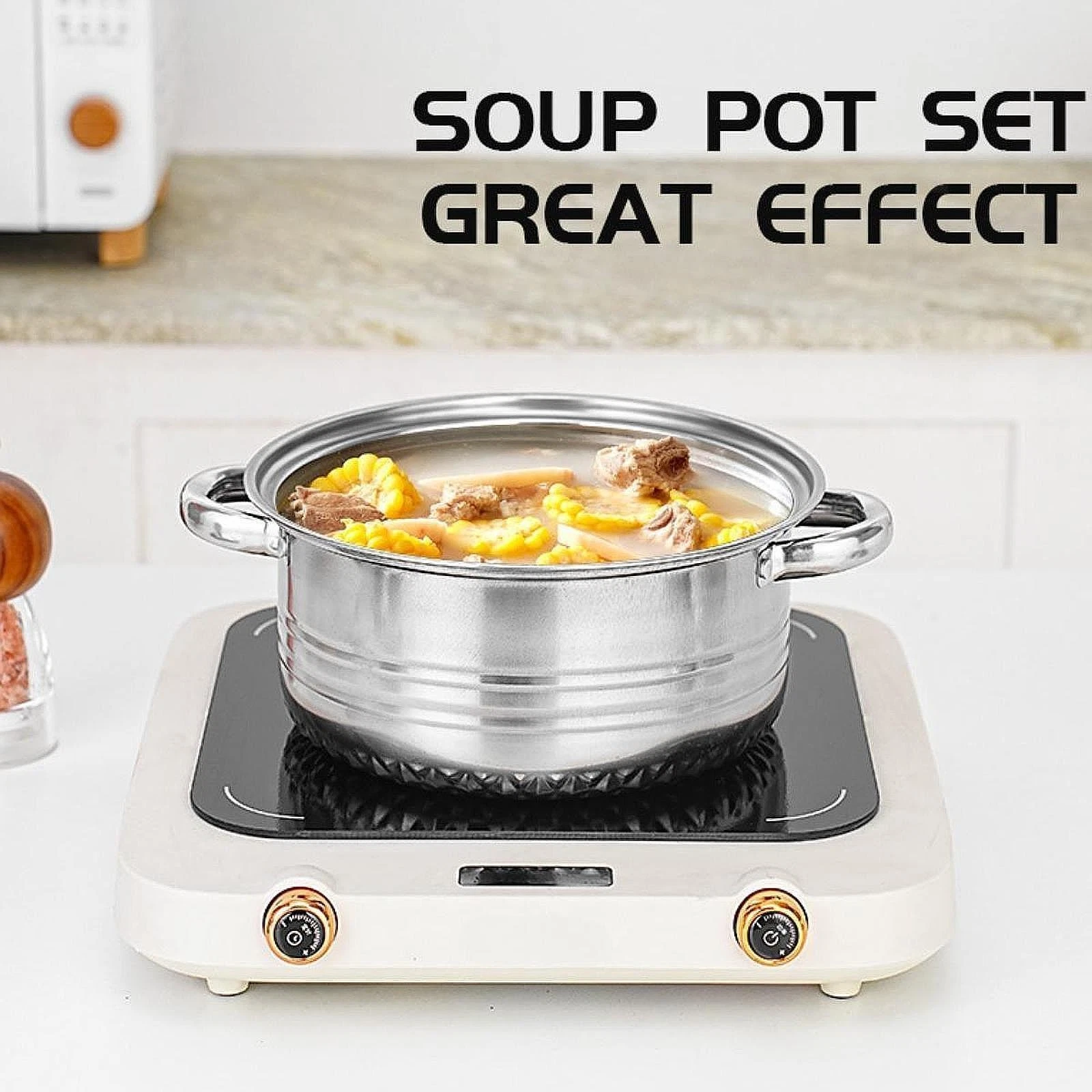 4x Sauce Pot Sauce Pan Silver Nested Design Stainless Steel Versatile Compact