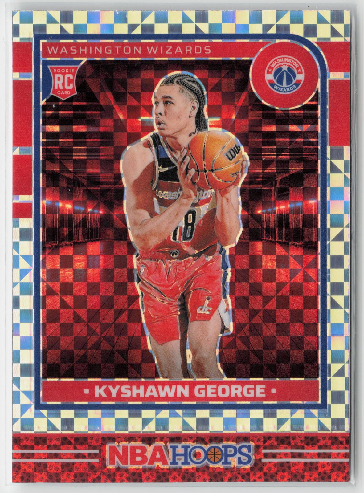 2024-25 Hoops #254 Kyshawn George Premium Prizms Checkerboard