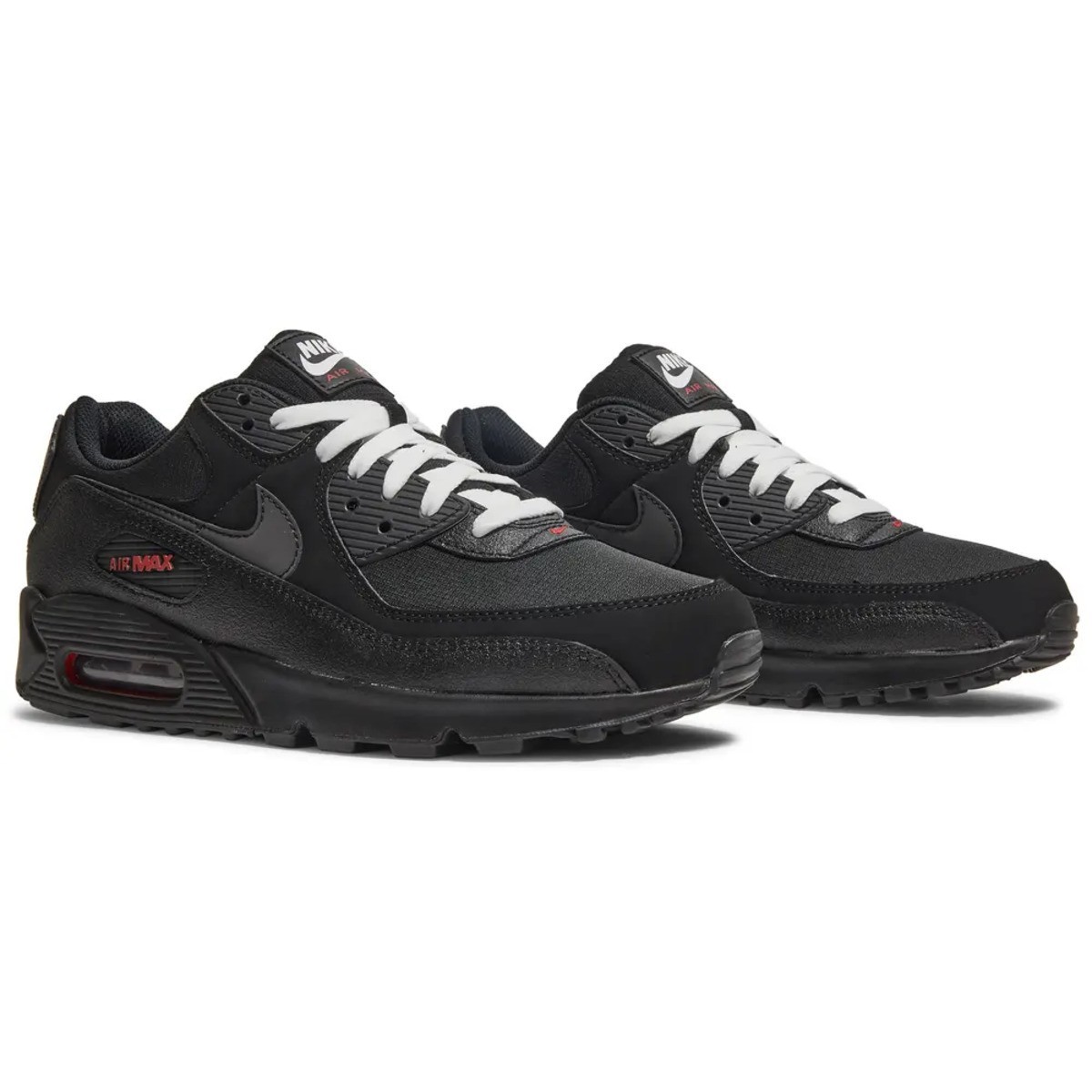 Nike Air Max 90 Black Sport Red DC9388-002 Mens New | eBay