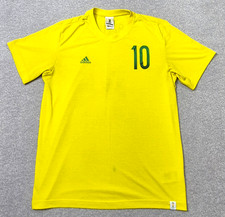 Adidas Brazil World Cup 2014 #10 Neymar Jr Jersey Mens M Yellow Brazuca Fan